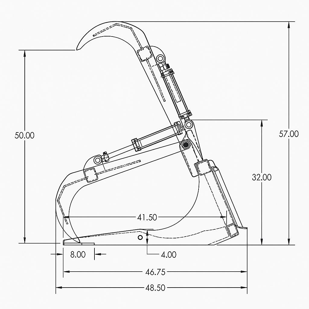 Top Dog Heavy-Duty Heavy-Duty Skid Steer Brush Grapple Attachment | 62″ & 82″ Sizes | Woodland Supply Co.