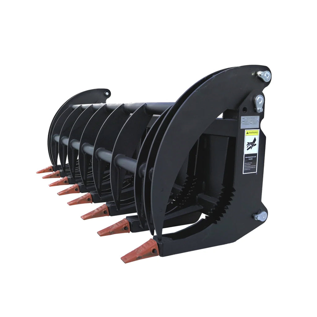 Greatbear 78 inch heavy root grapple skid steer attachment on white background