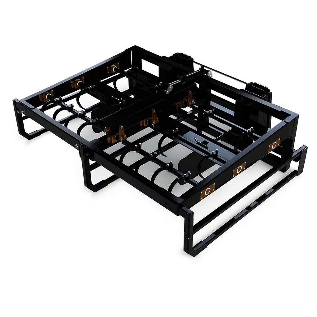 Top Dog 6-pack bale accumulator for skid steer and tractor with quick-connect mounting plate