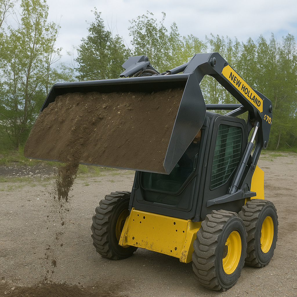 Top Dog Heavy-Duty 66″ Skid Steer Dirt Bucket Attachment | Land Clearing & Forestry