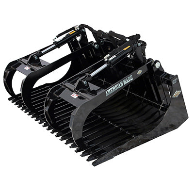 75 inch heavy-duty skid steer brush grapple attachment for forestry and debris removal